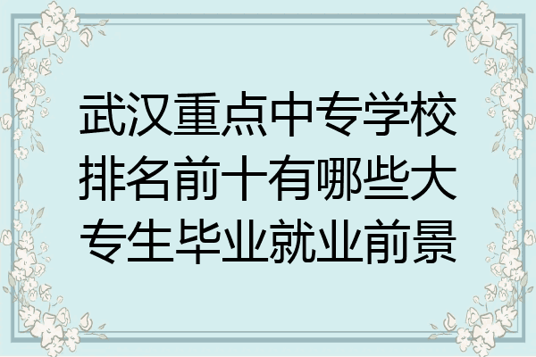 武汉重点中专学校排名前十有哪些大专生毕业就业前景