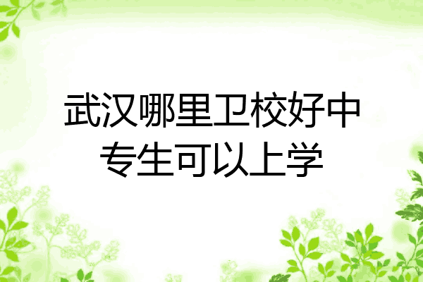 武汉哪里卫校好中专生可以上学