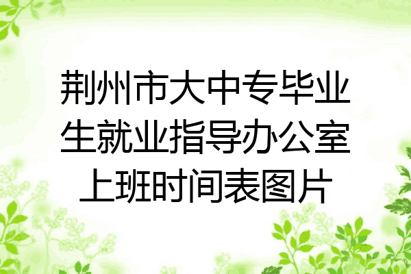 荆州市大中专毕业生就业指导办公室上班时间表图片