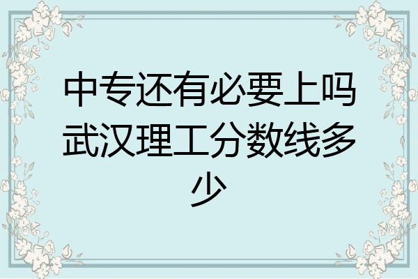 中专还有必要上吗武汉理工分数线多少