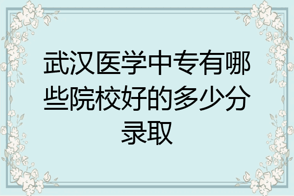 武汉医学中专有哪些院校好的多少分录取