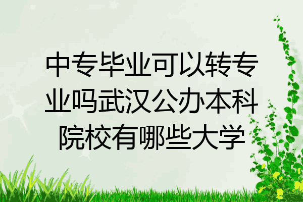 中专毕业可以转专业吗武汉公办本科院校有哪些大学