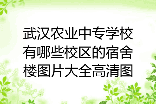 武汉农业中专学校有哪些校区的宿舍楼图片大全高清图
