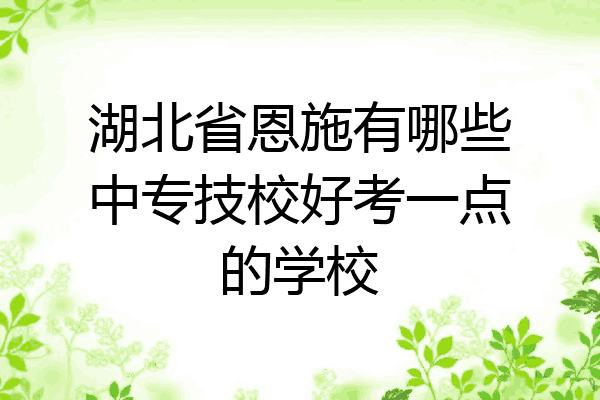 湖北省恩施有哪些中专技校好考一点的学校