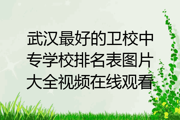 武汉最好的卫校中专学校排名表图片大全视频在线观看