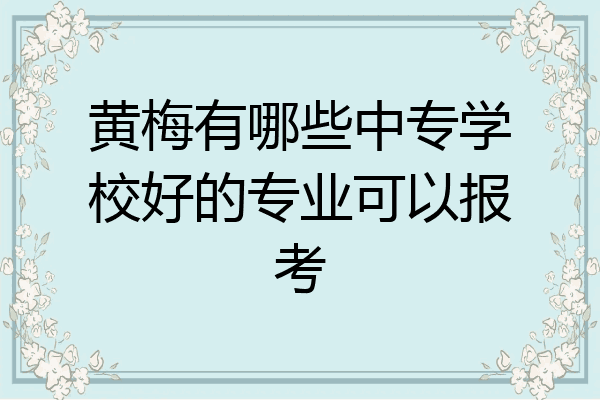 黄梅有哪些中专学校好的专业可以报考