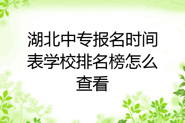 湖北中专报名时间表学校排名榜怎么查看