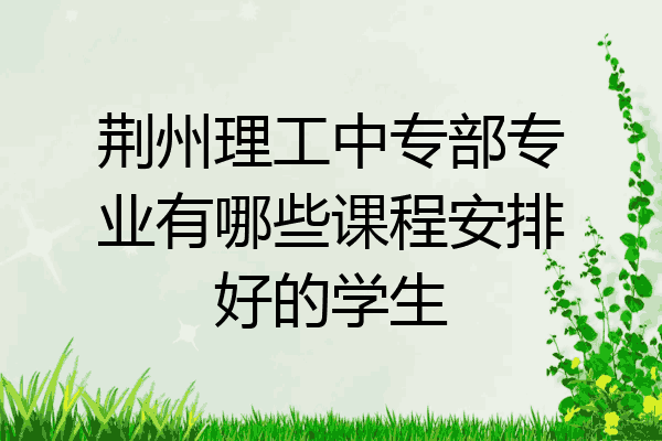 荆州理工中专部专业有哪些课程安排好的学生