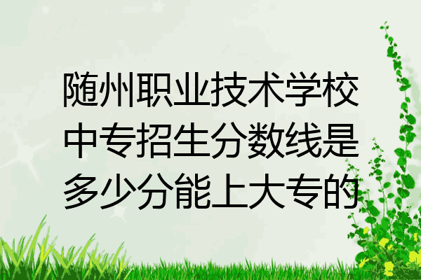 随州职业技术学校中专招生分数线是多少分能上大专的