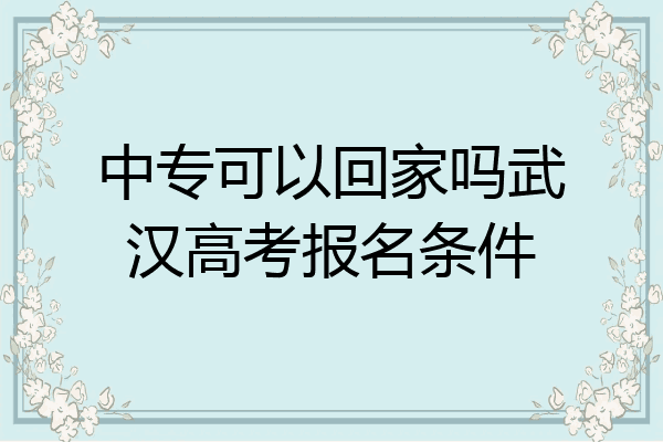 中专可以回家吗武汉高考报名条件