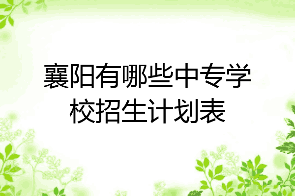 襄阳有哪些中专学校招生计划表