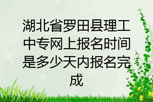 湖北省罗田县理工中专网上报名时间是多少天内报名完成