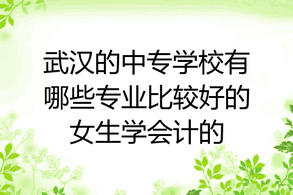 武汉的中专学校有哪些专业比较好的女生学会计的