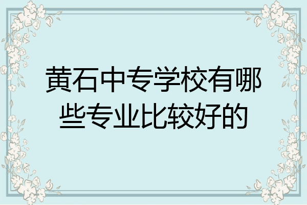 黄石中专学校有哪些专业比较好的