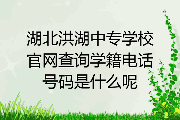 湖北洪湖中专学校官网查询学籍电话号码是什么呢