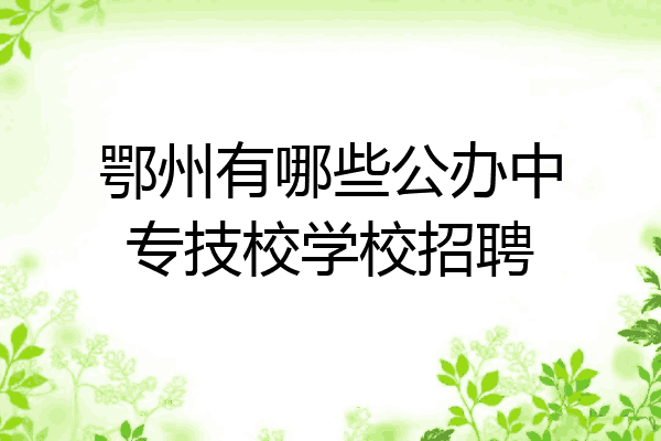 鄂州有哪些公办中专技校学校招聘