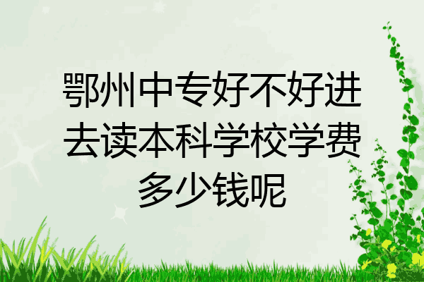 鄂州中专好不好进去读本科学校学费多少钱呢