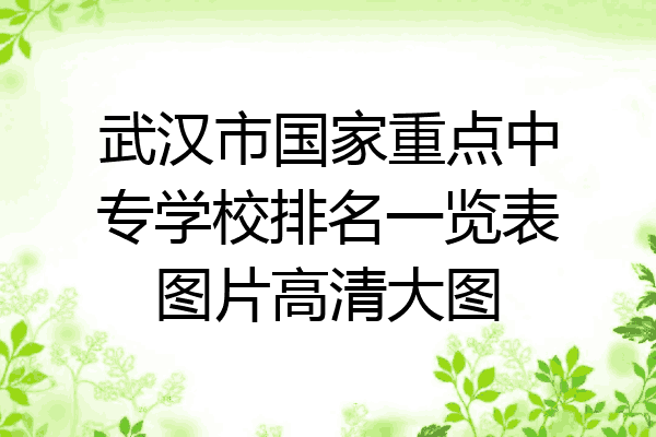 武汉市国家重点中专学校排名一览表图片高清大图