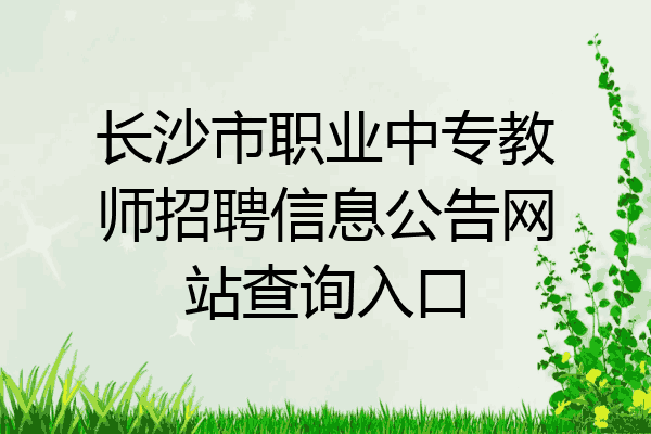 长沙市职业中专教师招聘信息公告网站查询入口