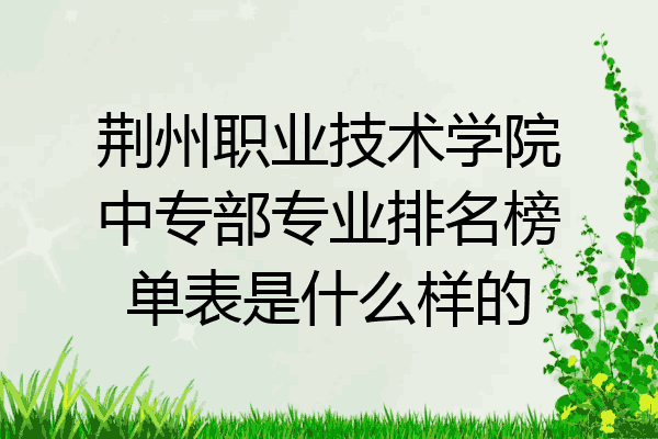 荆州职业技术学院中专部专业排名榜单表是什么样的
