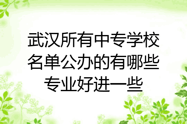 武汉所有中专学校名单公办的有哪些专业好进一些