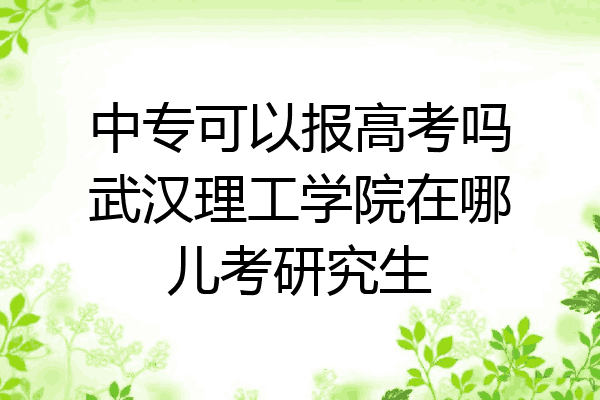 中专可以报高考吗武汉理工学院在哪儿考研究生