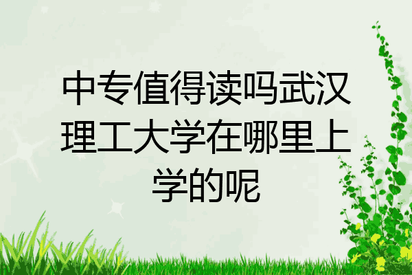 中专值得读吗武汉理工大学在哪里上学的呢