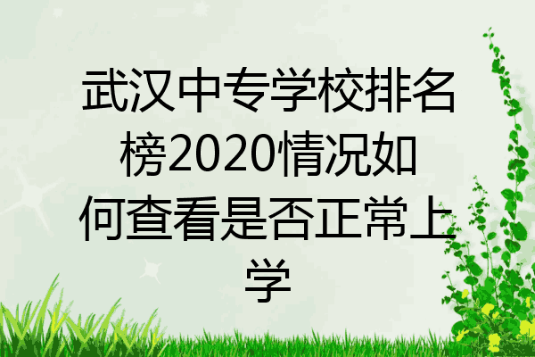 武汉中专学校排名榜2020情况如何查看是否正常上学