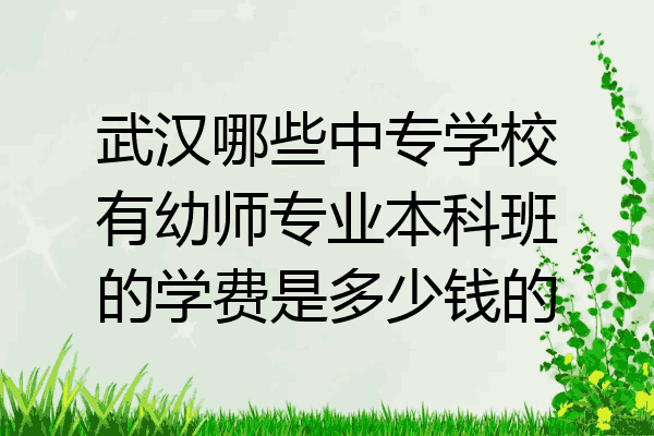 武汉哪些中专学校有幼师专业本科班的学费是多少钱的