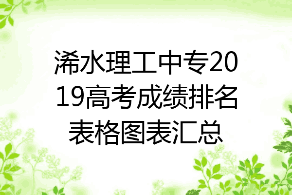 浠水理工中专2019高考成绩排名表格图表汇总