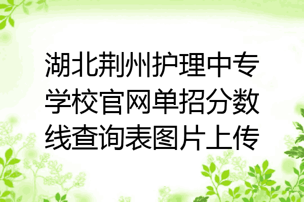 湖北荆州护理中专学校官网单招分数线查询表图片上传