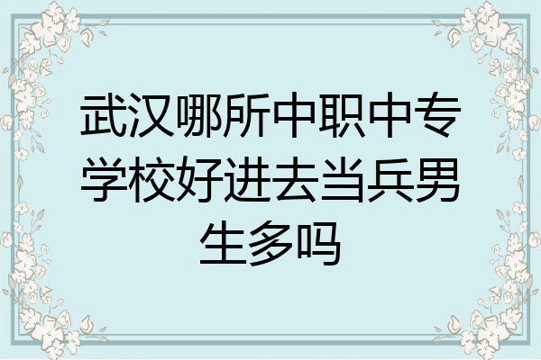 武汉哪所中职中专学校好进去当兵男生多吗