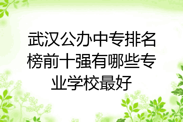 武汉公办中专排名榜前十强有哪些专业学校最好