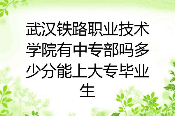 武汉铁路职业技术学院有中专部吗多少分能上大专毕业生