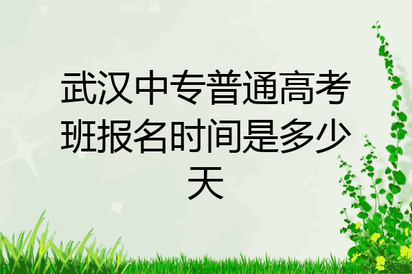武汉中专普通高考班报名时间是多少天