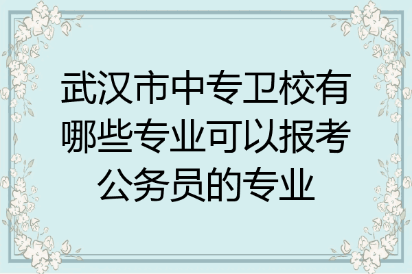 武汉市中专卫校有哪些专业可以报考公务员的专业