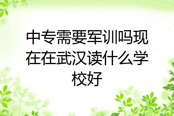 中专需要军训吗现在在武汉读什么学校好