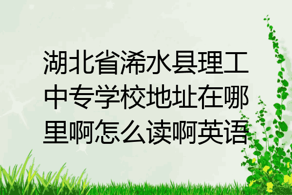 湖北省浠水县理工中专学校地址在哪里啊怎么读啊英语