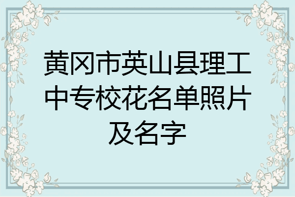 黄冈市英山县理工中专校花名单照片及名字