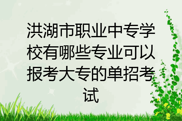 洪湖市职业中专学校有哪些专业可以报考大专的单招考试