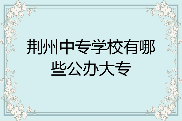 荆州中专学校有哪些公办大专