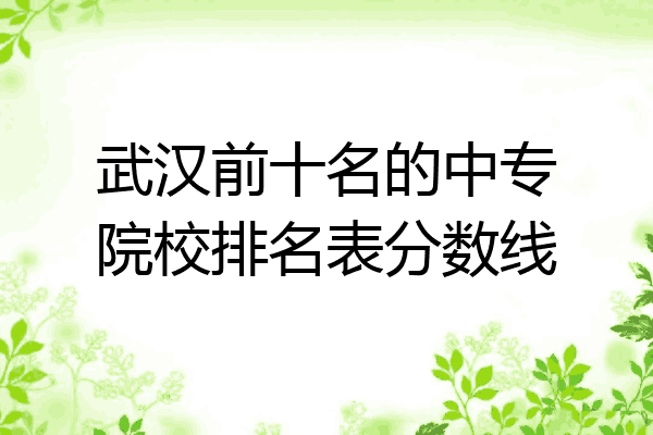 武汉前十名的中专院校排名表分数线