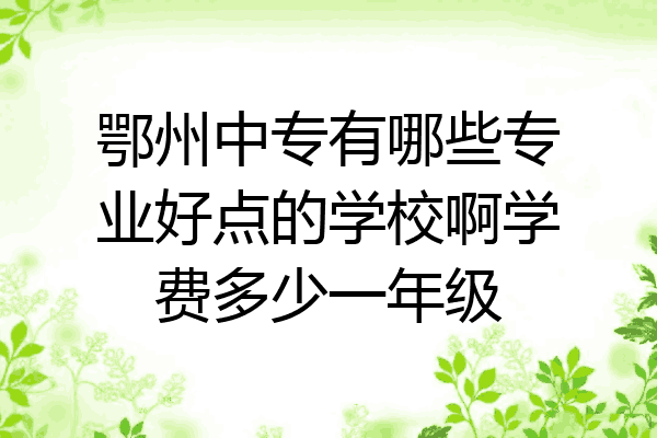 鄂州中专有哪些专业好点的学校啊学费多少一年级