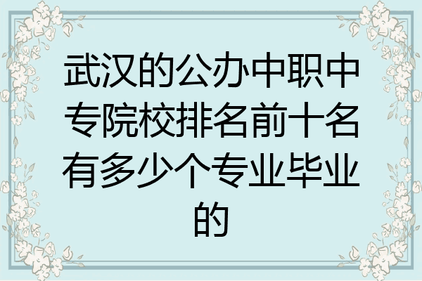 武汉的公办中职中专院校排名前十名有多少个专业毕业的