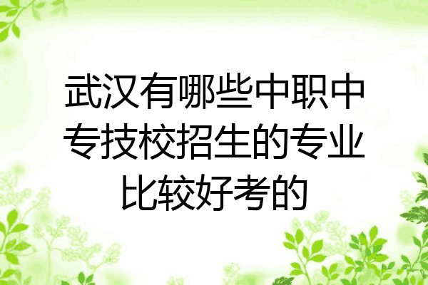 武汉有哪些中职中专技校招生的专业比较好考的