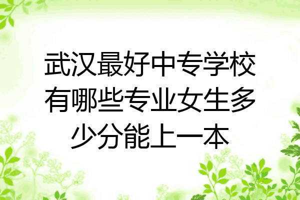 武汉最好中专学校有哪些专业女生多少分能上一本