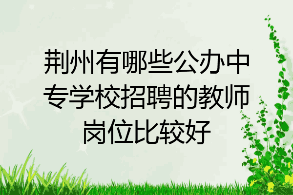 荆州有哪些公办中专学校招聘的教师岗位比较好