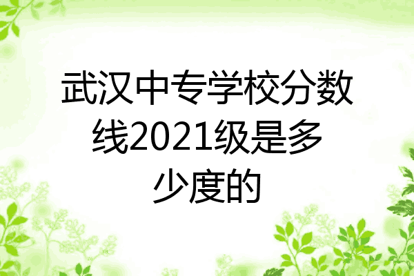 武汉中专学校分数线2021级是多少度的