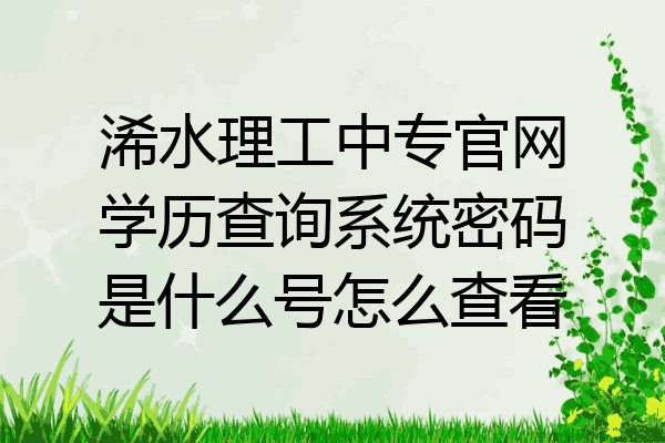 浠水理工中专官网学历查询系统密码是什么号怎么查看