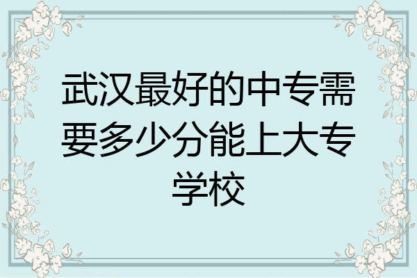 武汉最好的中专需要多少分能上大专学校